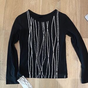Black and White Long Sleeve Top